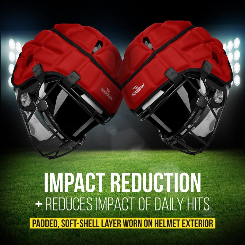 Guardian Cap - Soft-Shell Helmet Cover for Football and Lacrosse - Reduces Impact and Protects Helmets - One Size Fits All for Youth  High School and College Programs - Red - Image 5